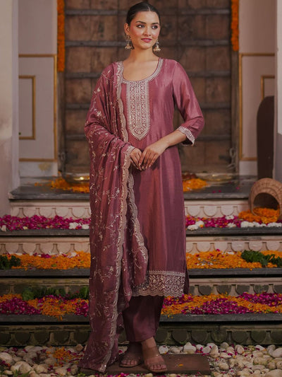 Dhiyona IE Ethnic Motifs Embroidered Kurta With Trousers & Dupatta