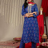 Dhiyona VA Women'sBandhani Printed Gotta Patti Straight Kurta & Trouser With Dupatta