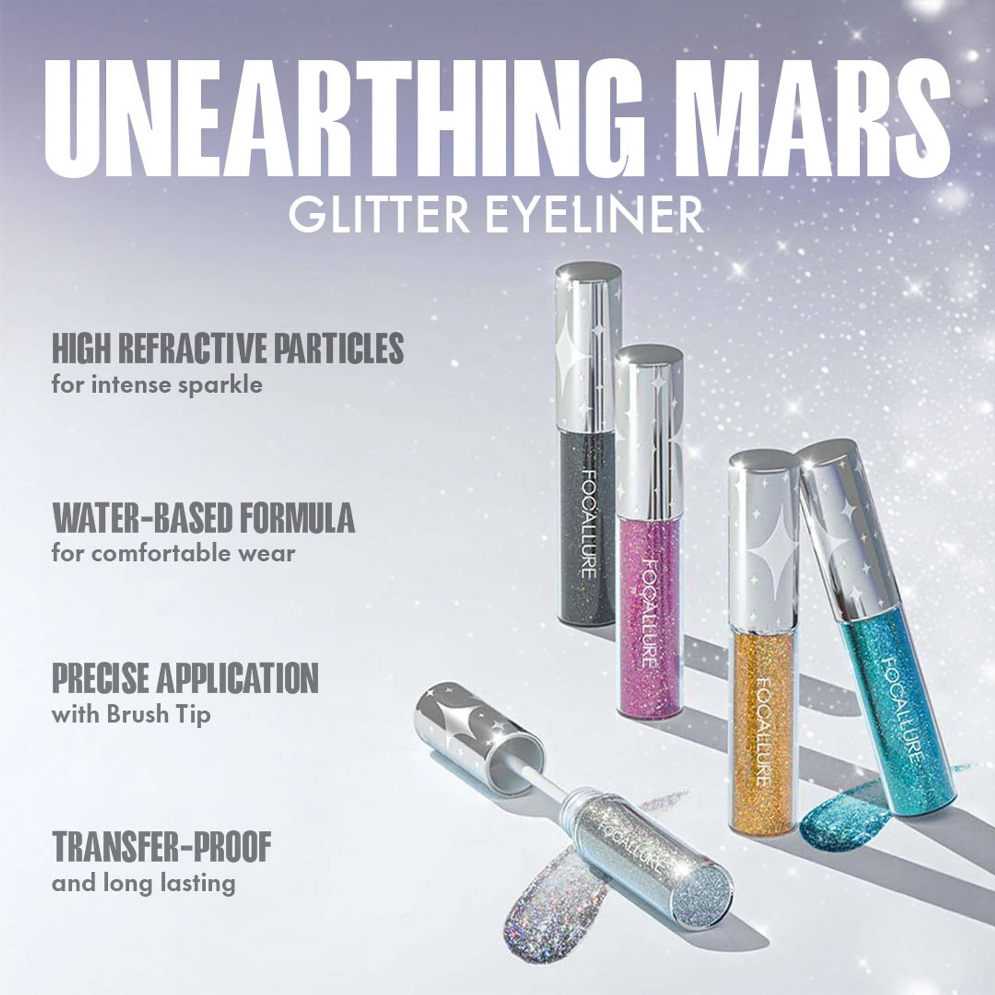 Focallure Unearthing Mars Glitter Eyeliner - Bubble Nebula