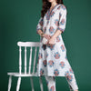 Dhiyona IE Floral Printed Pure Cotton Kurta with Trousers