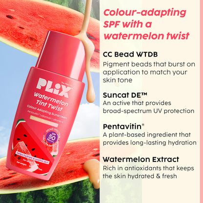 Plix Watermelon Tint Twist Color-Adapting Sunscreen - Golden Glow