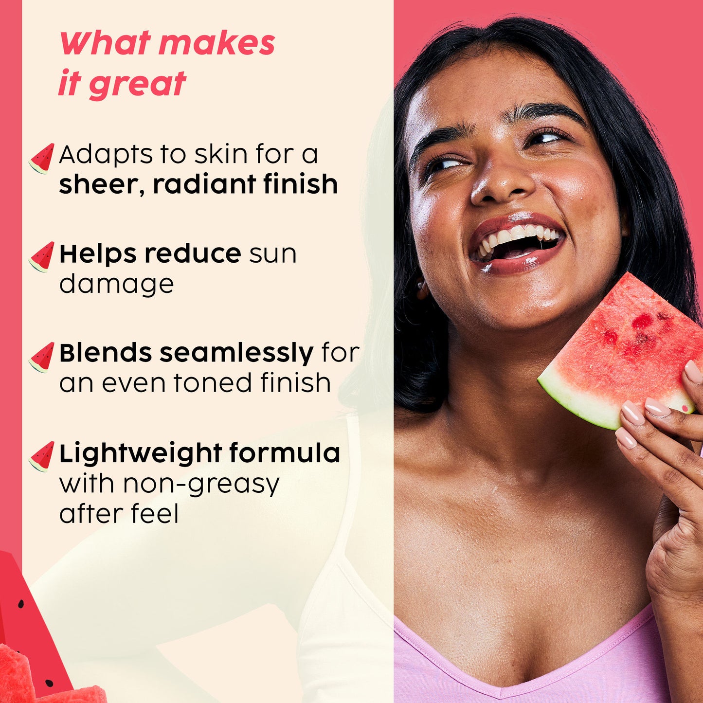 Plix Watermelon Tint Twist Color-Adapting Sunscreen - Sunlit Glow
