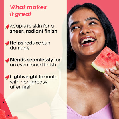 Plix Watermelon Tint Twist Color-Adapting Sunscreen - Sunlit Glow