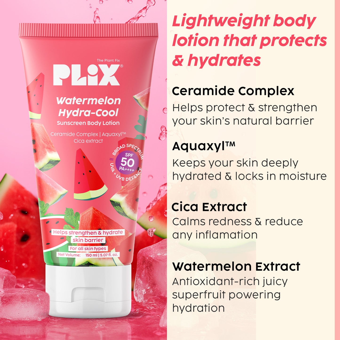 Plix Watermelon Hydra-Cool Sunscreen Body Lotion
