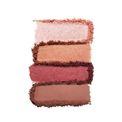 Estee Lauder Pure Color Envy Luxe Eyeshadow Quad in Rebel Petals with four shimmery shades in a sleek palette.