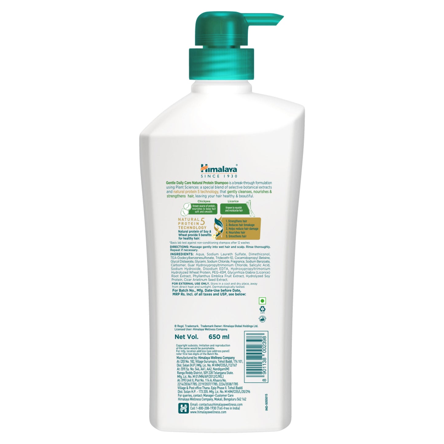 Himalaya Gentle Daily Care Protein Shampoo With Chickpea, Licorice & Amla