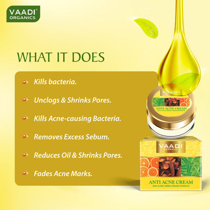 Vaadi Herbals Anti-Acne Cream - Clove Neem & Orange Extract
