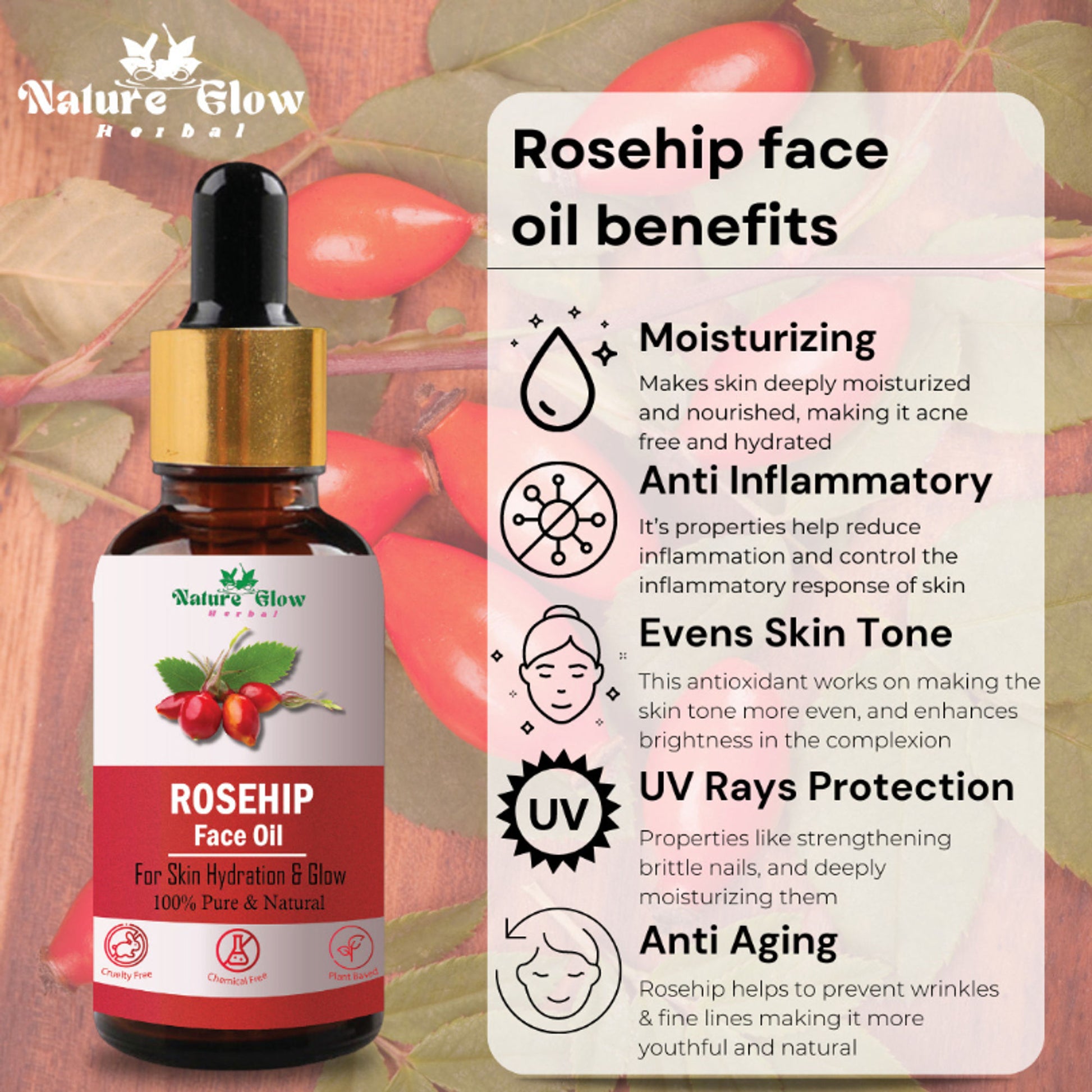 Nature Glow Herbal Rosehip Facial Oil