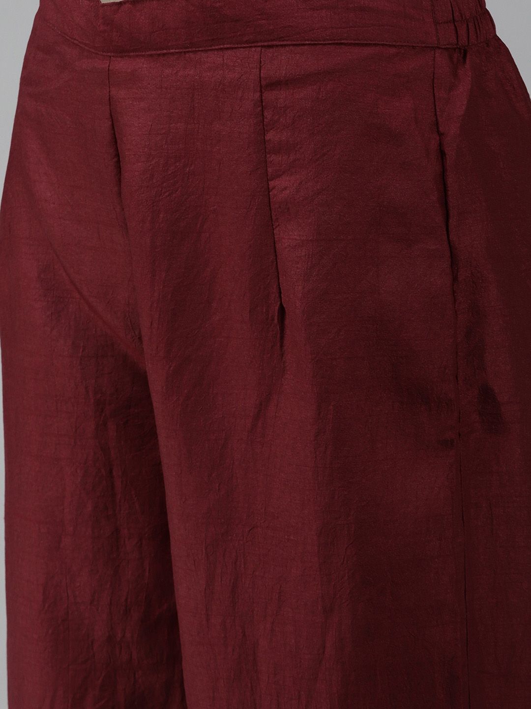 Indyancart IE Embroidered Mirror Work Kurta with Palazzos
