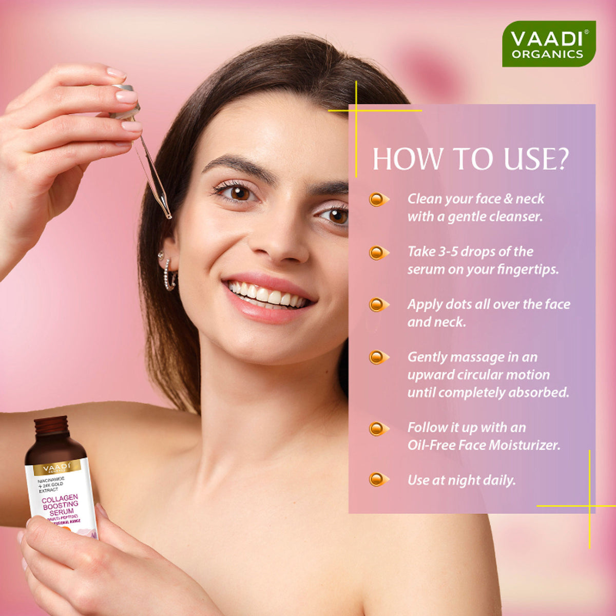 Vaadi Herbals Multipeptide And 24K Gold Extract Collagen Boosting Serum