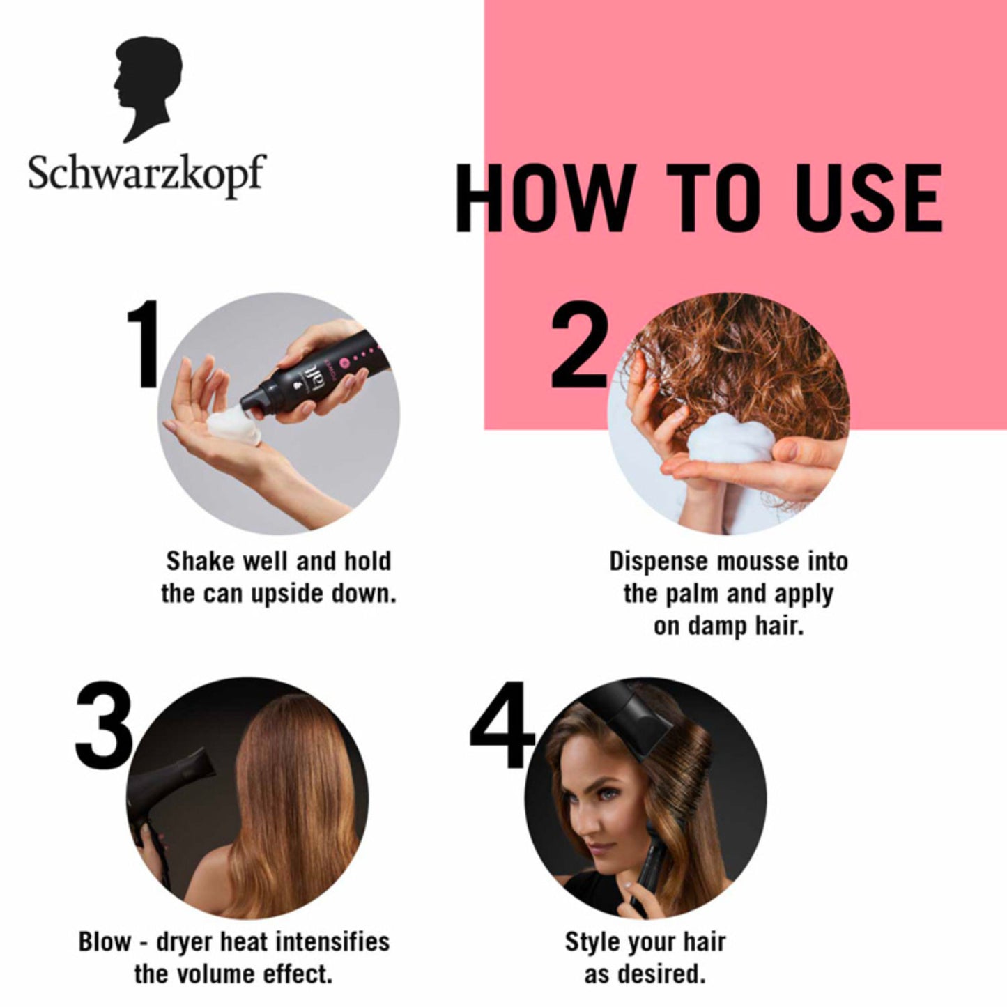 Schwarzkopf TAFT Power Hold 5 Hair Mousse To Controls Frizz, Lasts 24 Hours With No Stickiness