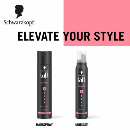 Schwarzkopf TAFT Power Hold 5 Hair Mousse To Controls Frizz, Lasts 24 Hours With No Stickiness