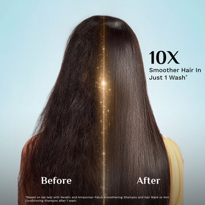 Pilgrim Keratin & Amazonian Patua 10X Smoothening Soften Shampoo For Dry & Frizzy Hair Paraben Free