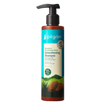 Pilgrim Keratin & Amazonian Patua 10X Smoothening Soften Shampoo For Dry & Frizzy Hair Paraben Free