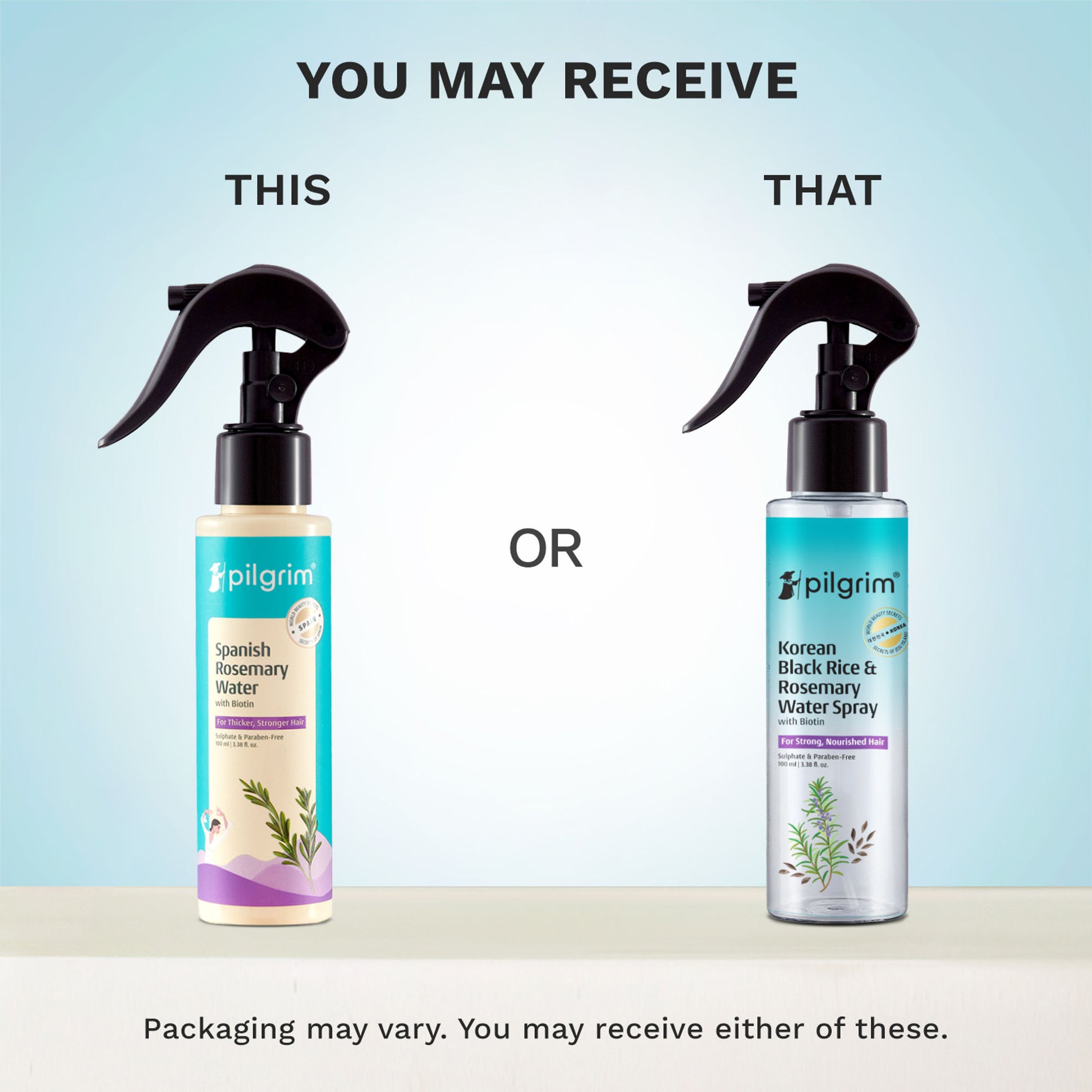 Pilgrim Korean Black Rice & Rosemary Water Spray With Biotin For Strong & Nourised Hair Growth