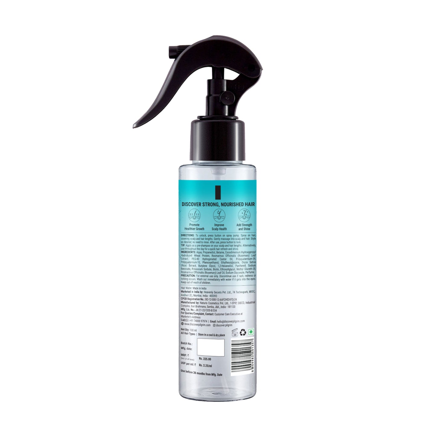 Pilgrim Korean Black Rice & Rosemary Water Spray With Biotin For Strong & Nourised Hair Growth