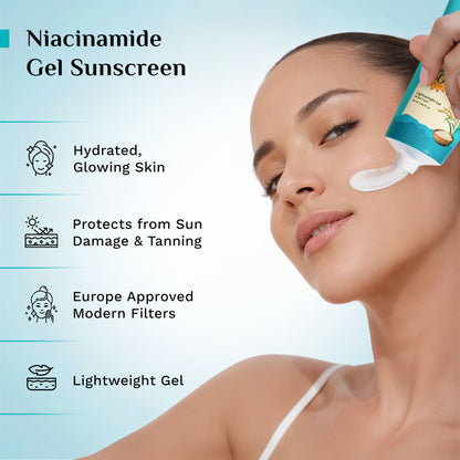 Pilgrim 5% Niacinamide Hydra Glow Gel Sunscreen SPF 50+ PA++++ In-Vivo tested & New Gen UV filter