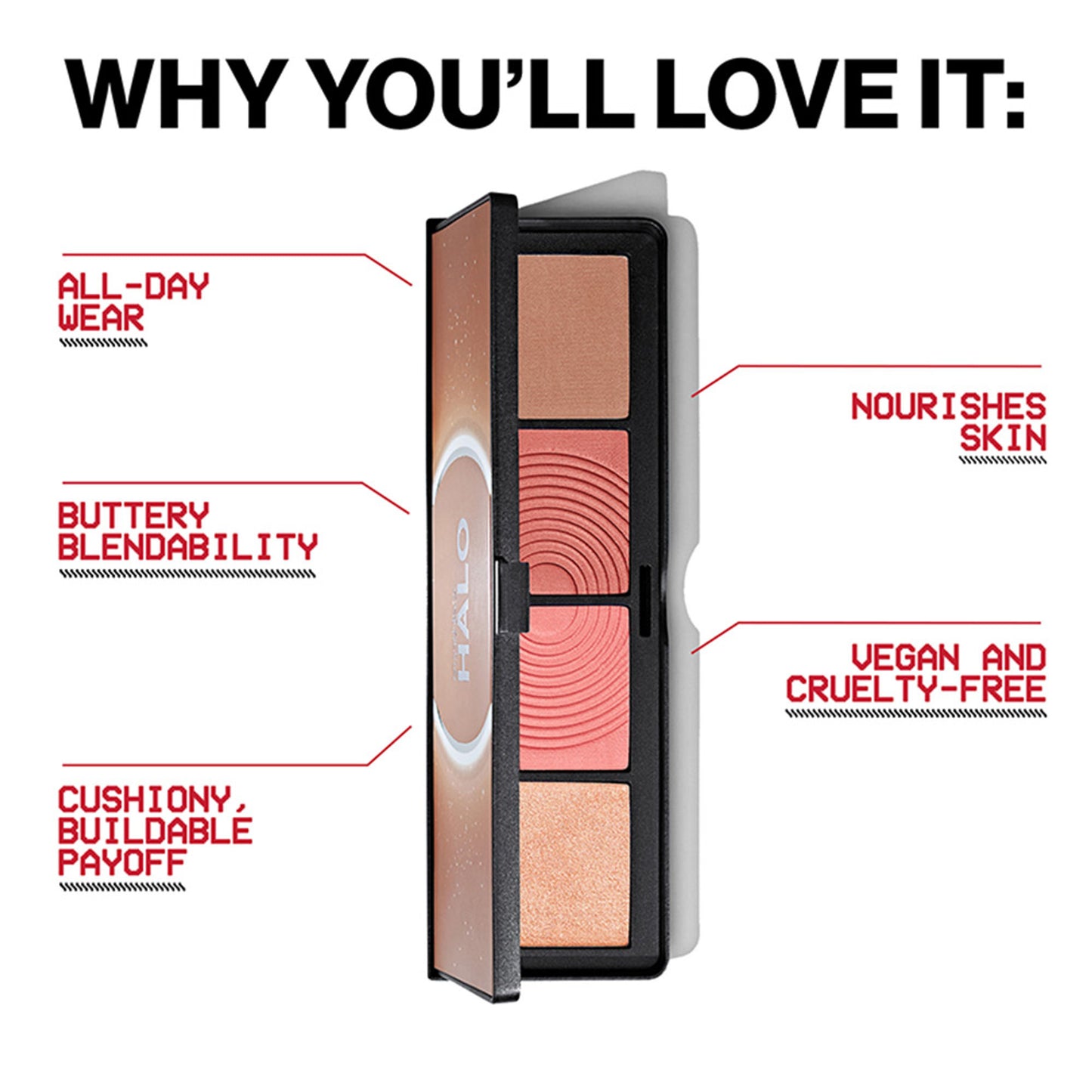 Smashbox Halo Contour, Blush And Highlighter Palette - Coral