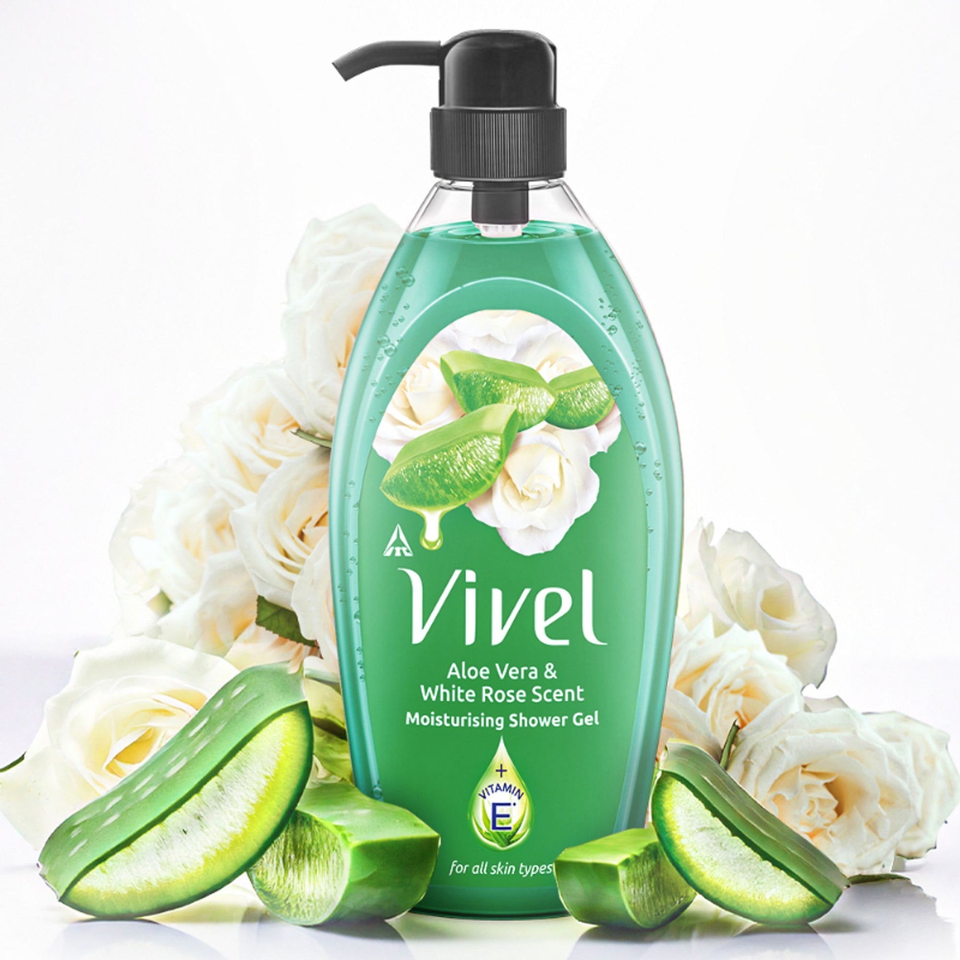 Vivel Aloe Vera & White Rose Scent Moisturizing Shower Gel