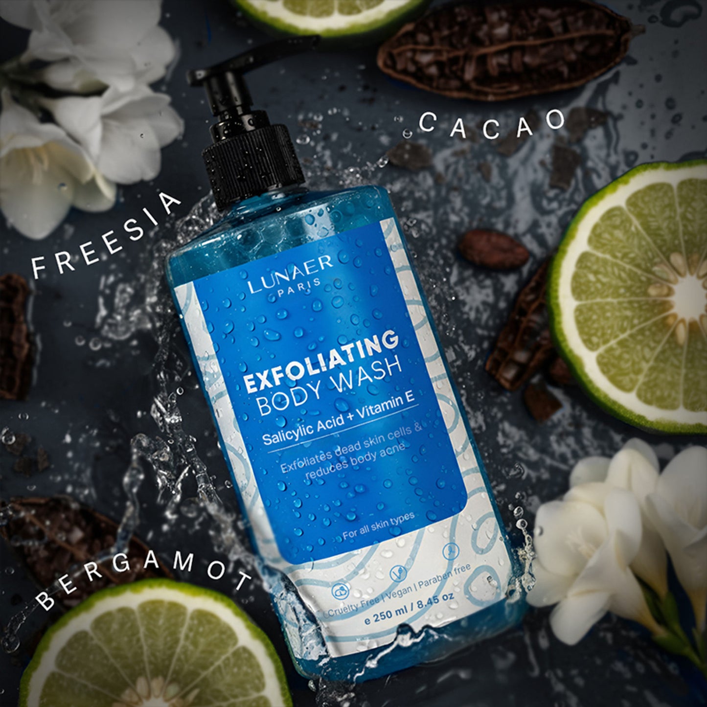 LUNAER Oud Refreshing Foaming & Exfoliating Shower Gel