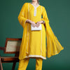 Dhiyona IE Embroidered Panelled Mirror Work Kurta With Trousers & Dupatta
