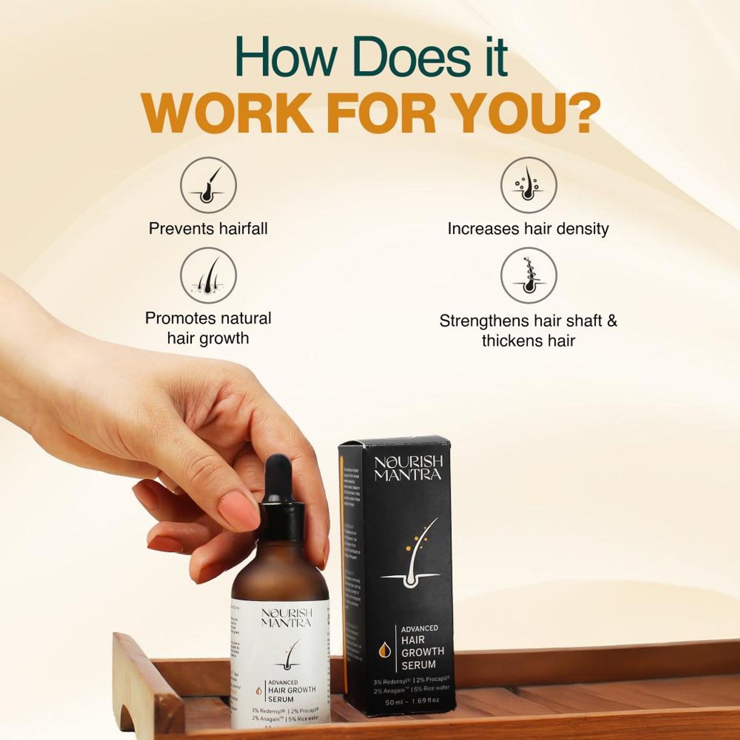Nourish Mantra Advanced Hair Growth Serum for Hair Regrowth and Prevention of Hair Thinning