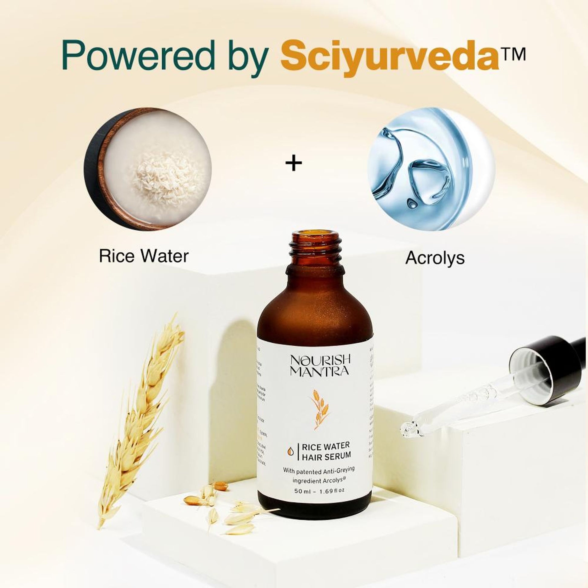 Nourish Mantra Anti-Greying Rice Water Serum to Stop Premature Hair Greying