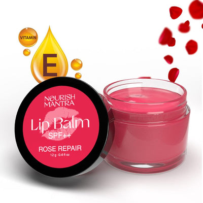 Nourish Mantra Beetroot Blast Lip Balm with SPF & Olive Oil for Soft & Moisturized Lips - Rose Repair