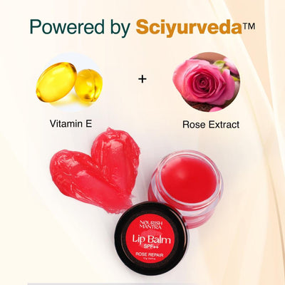 Nourish Mantra Beetroot Blast Lip Balm with SPF & Olive Oil for Soft & Moisturized Lips - Rose Repair