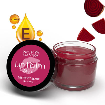 Nourish Mantra Beetroot Blast Lip Balm with SPF & Olive Oil for Soft & Moisturized Lips - Beetroot Blast