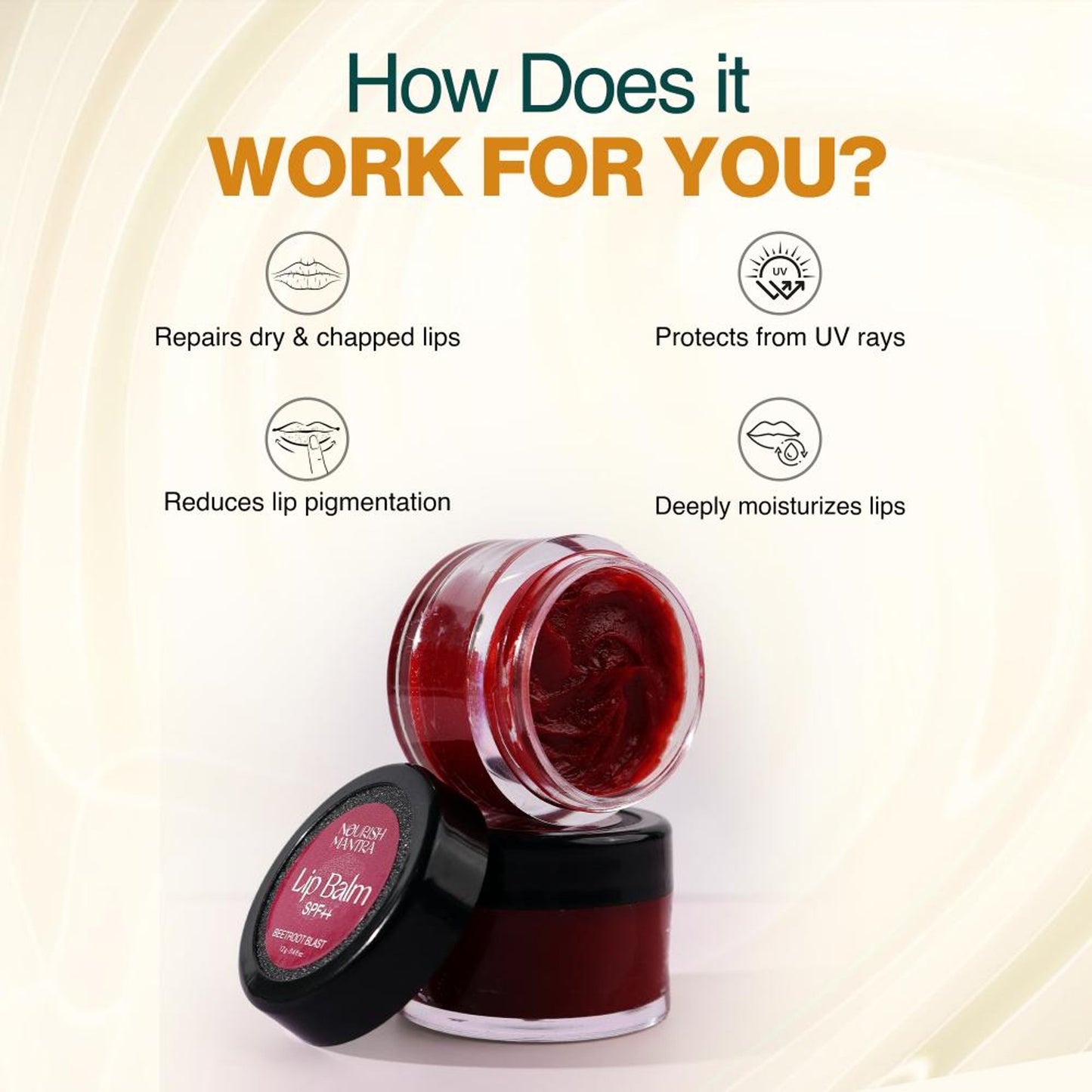 Nourish Mantra Beetroot Blast Lip Balm with SPF & Olive Oil for Soft & Moisturized Lips - Beetroot Blast