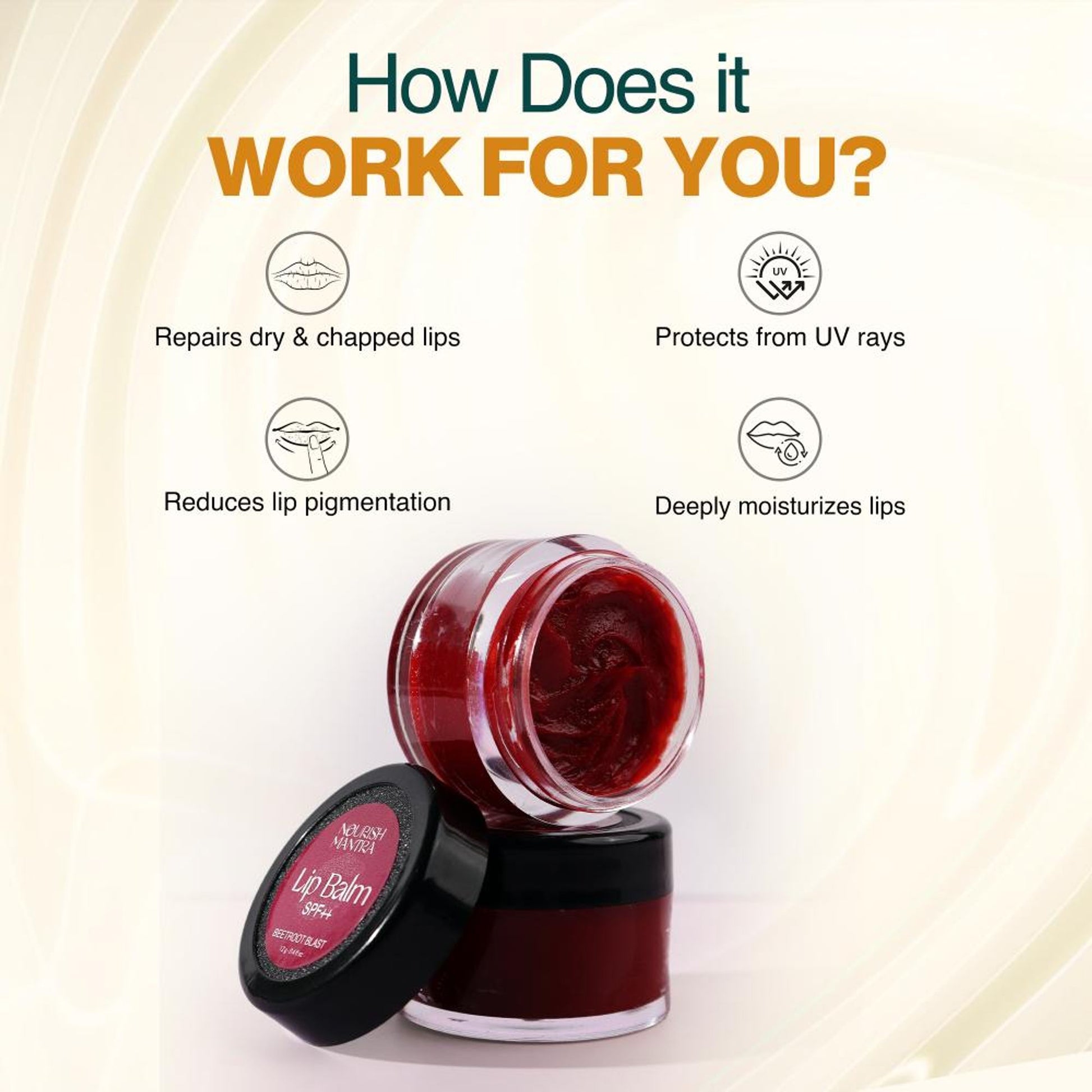 Nourish Mantra Beetroot Blast Lip Balm with SPF & Olive Oil for Soft & Moisturized Lips - Beetroot Blast