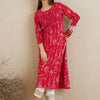 Dhiyona IE Ethnic Motifs Printed Round Neck Thread Work Straight Kurta