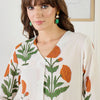 Dhiyona IE Floral Printed A-Line Pure Cotton Kurta With Trouser