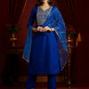 Dhiyona IE Yoke Design Zardozi Kurta With Trousers & Dupatta