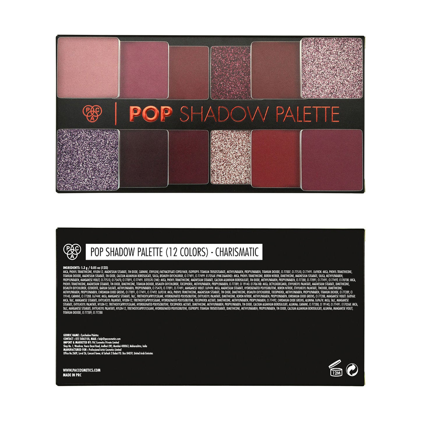 PAC Pop Shadow Palette X12 - Majestic