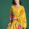 Dhiyona IE Floral Printed Beads & Stones Pure Cotton Kurta With Trousers & Dupatta