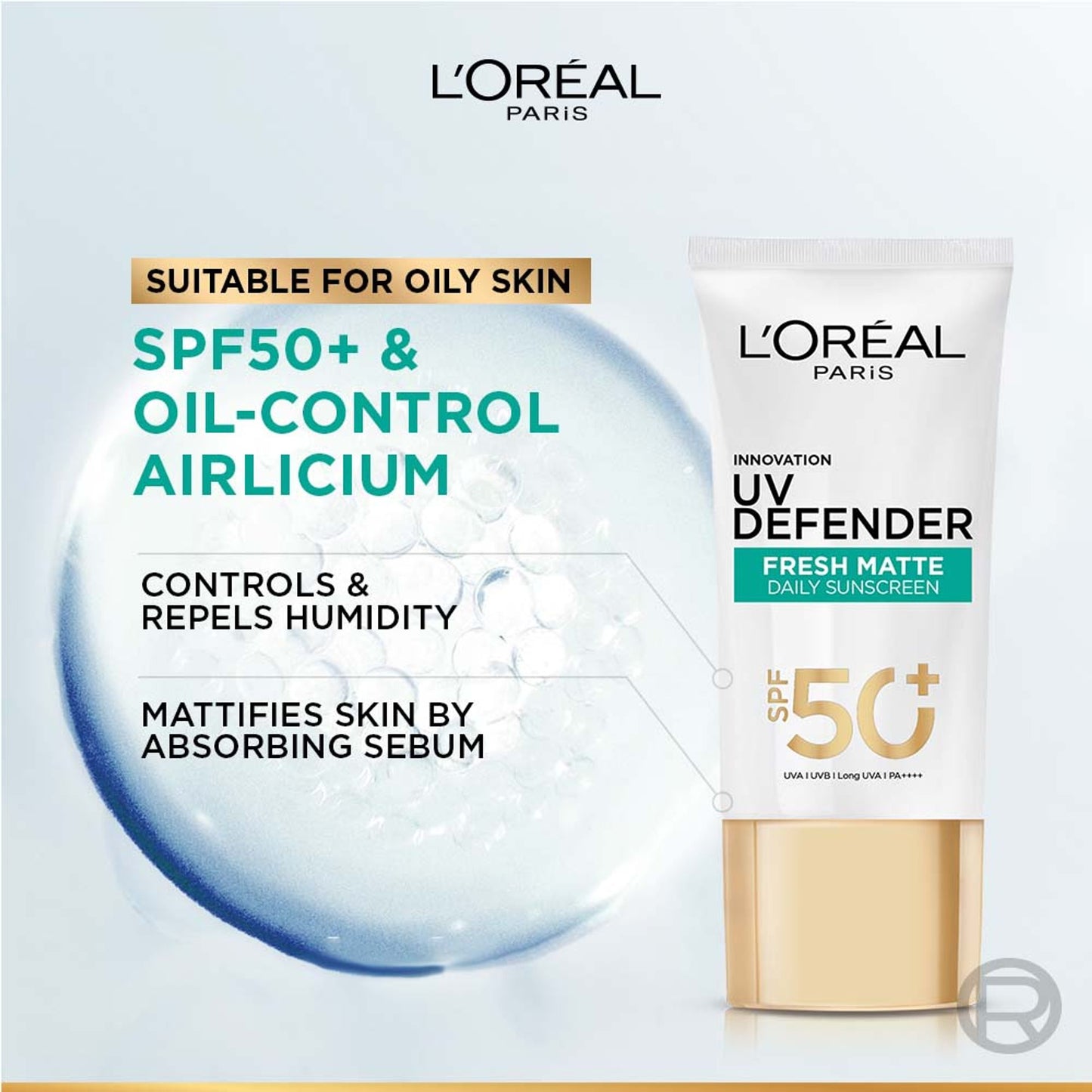L'Oreal Paris UV Defender Serum Protector Sunscreen With SPF 50 PA+++ - Matte and Fresh