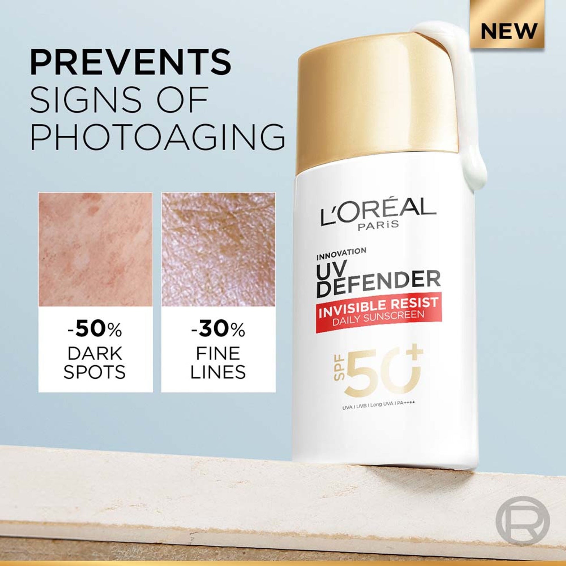 L'Oreal Paris UV Defender Invisible Resist Daily Sunscreen SPF 50+ PA++++