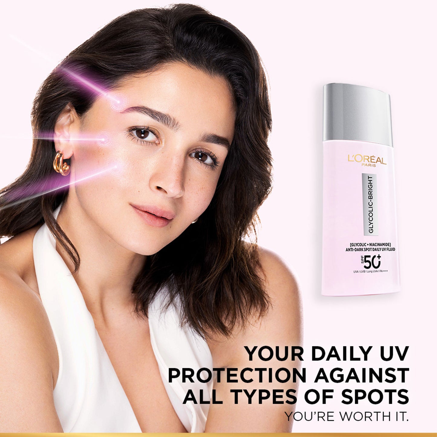 L'Oreal Paris Glycolic-Bright UV Fluid SPF 50+ PA++++ Anti-Dark Spot Fluid Sunscreen
