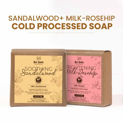 Nat Habit Fresh Brightening Milk Rosehip and Soothing Sandalwood Soaps