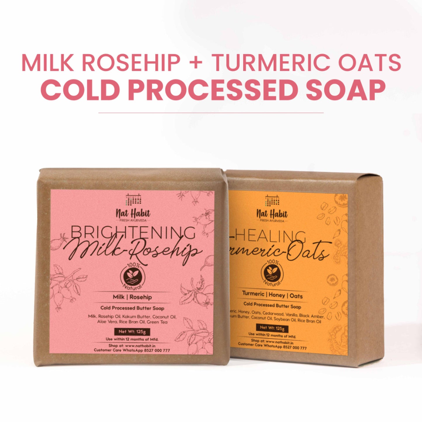 Nat Habit Fresh Brightening Milk Rosehip and Healing Turmeric Oats Soaps