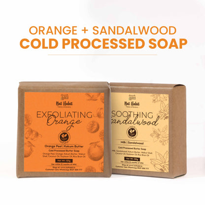 Nat Habit Fresh Exfoliating Orange & Soothing Sandalwood Soaps