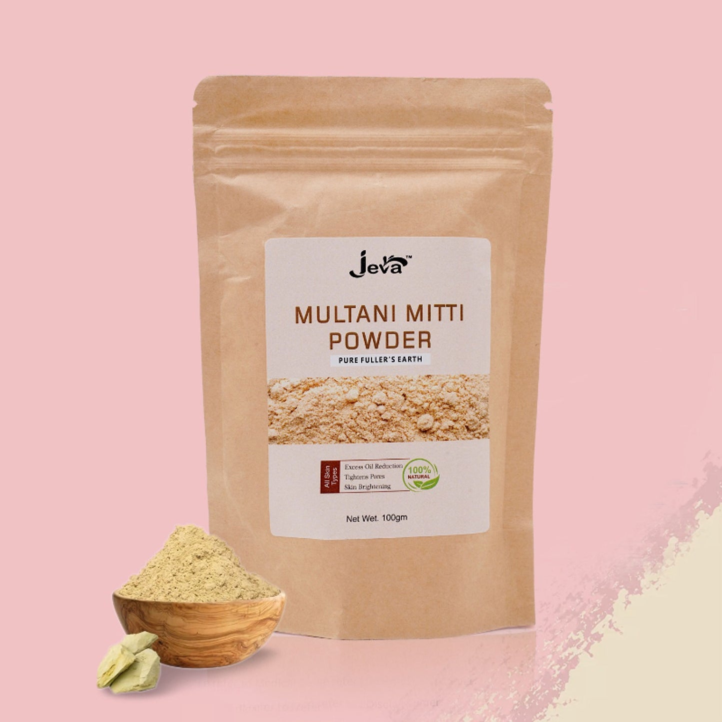 Jeva Multani Mitti Powder Face Pack - Deep Cleansing & Oil Control