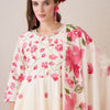 Dhiyona IE Floral Printed Beads & Stones Pure Cotton A-Line Kurta With Trousers & Dupatta
