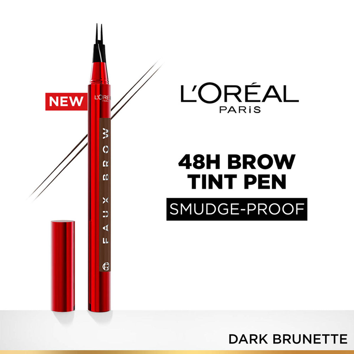 L'Oreal Paris Infaillible Faux Brow eyebrow pen in Dark Brunette for natural, full-looking eyebrows.