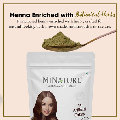 Minature Dark Brown Henna Powder With Herbs