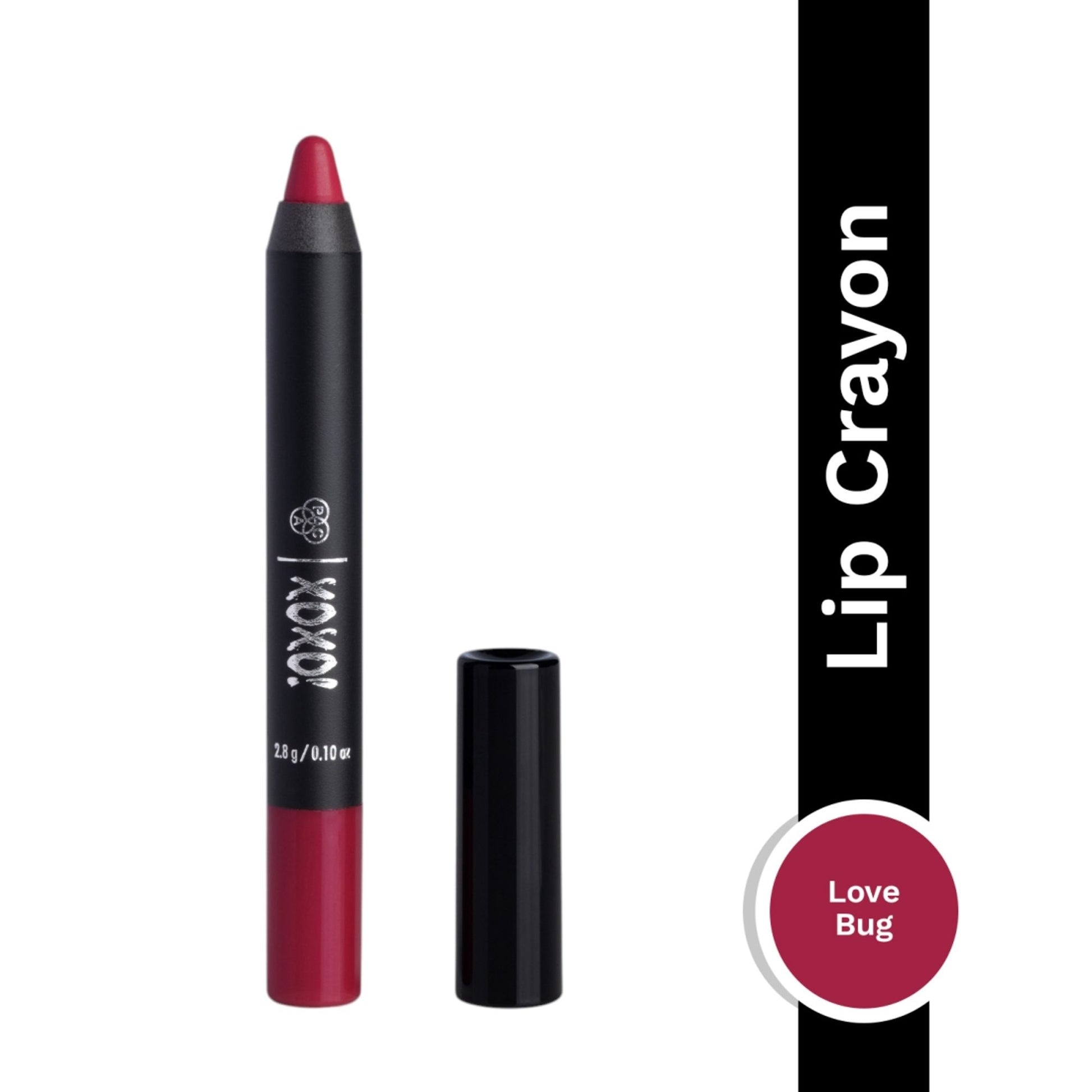 PAC XOXO Lip Crayon - Highly Pigmented, One Swipe Payoff, Comfortable Matte, 12 Wear - Love Bug