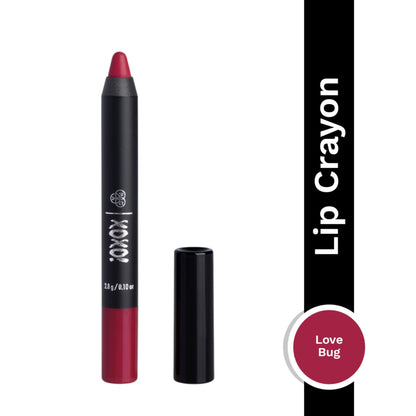 PAC XOXO Lip Crayon - Highly Pigmented, One Swipe Payoff, Comfortable Matte, 12 Wear - Love Bug