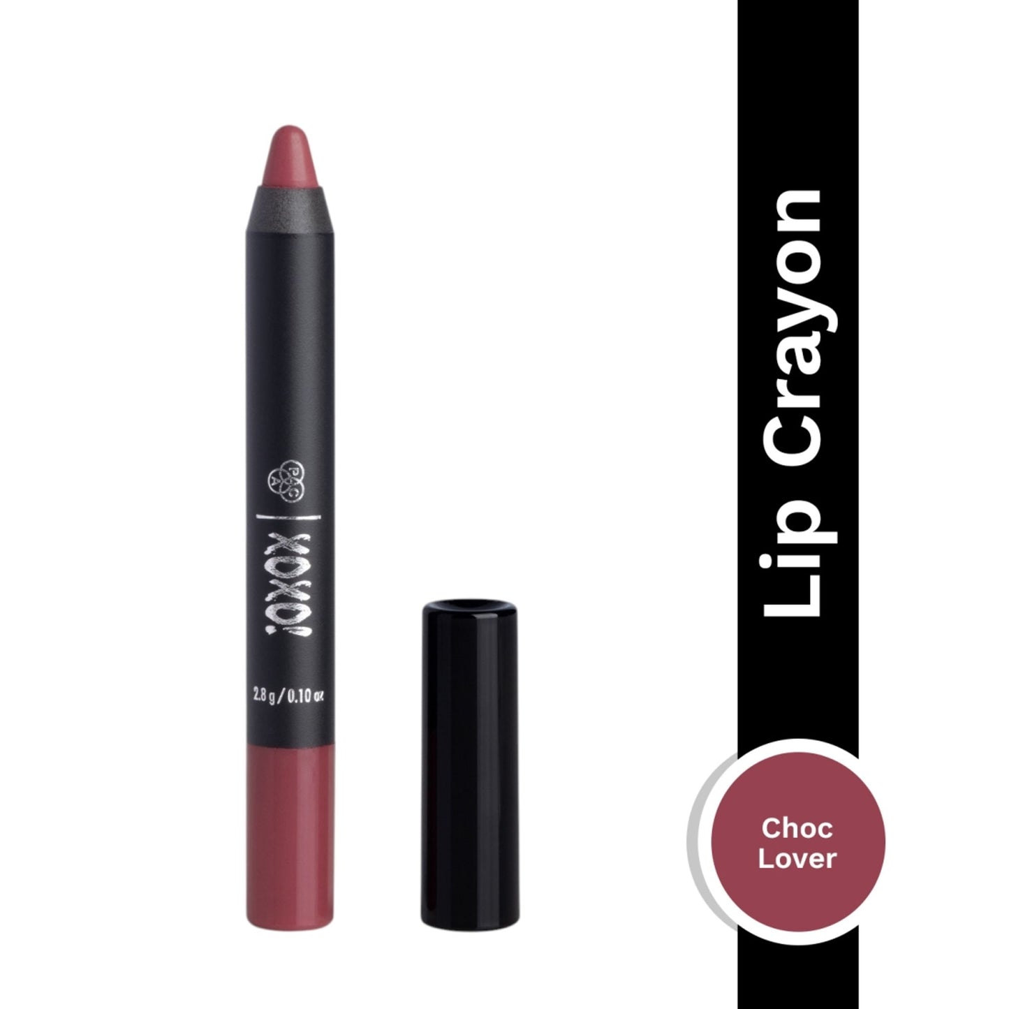 PAC XOXO Lip Crayon - Highly Pigmented, One Swipe Payoff, Comfortable Matte, 12 Wear - Choc Lover